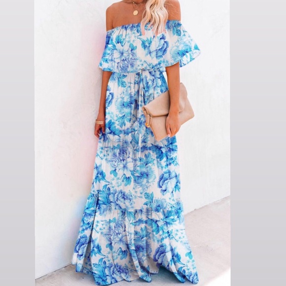 Floral off-the-shoulder dress - Picture 2 of 6